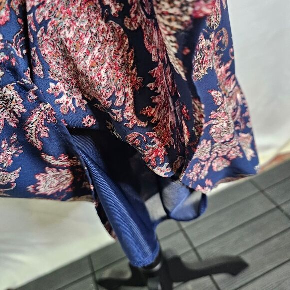 Lush Blue and Pink Paisley Shift Dress Size Small - Picture 7 of 11